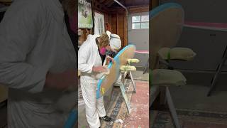 Surfboard rail repair and paint match