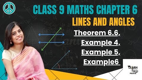 Class 9 Maths Chapter 6 | Lines And Angles | Theorem 6.6 | Example 4 | Example 5 | Example 6