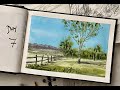 DAY 7 of  My  7 DAY SKETCH CHALLENGE!!! Watercolor Landscape Painting Watercolour Sketching Seascape