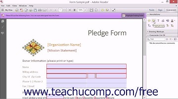 Adding Comments - Adobe Acrobat XI Training Tutorial Course