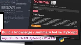 Build a knowledge bot 📰 w/ PyScript's Fetch API + Wikimedia