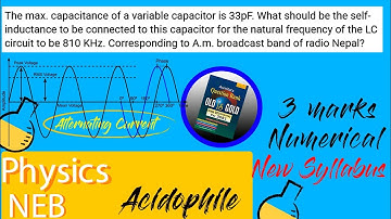 The max. capacitance of a variable capacitor is 33pF.. | Alternating Current | Important Question 😱😱