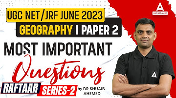 UGC NET Geography Most Important Questions #2 | By Dr Ahmed Sir