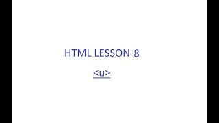 HTML Lesson 8