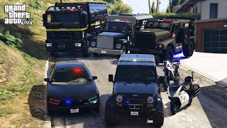 GTA 5 - Stealing Rare Los santos Swat Vehicles with Franklin! | (GTA V Real Life Cars #184)