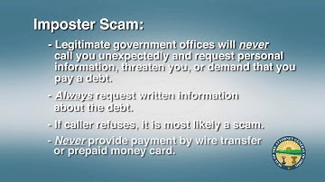 National Consumer Protection Week Video Tip: Imposter Scam