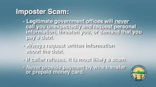 National Consumer Protection Week Video Tip: Imposter Scam