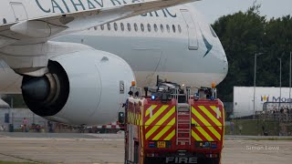 Cathay A350 returns to MAN after landing gear problems | Rare 23L landing