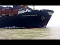 Container ship crossing fishing vessel  karachi  fitti  bhundaar  ibrahim hyderi