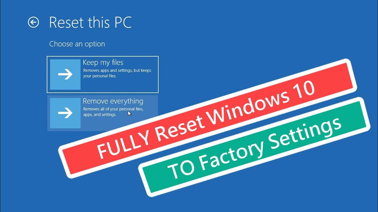 FULLY Reset Windows 27 TO Factory Settings