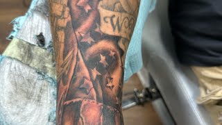 American Flag Filler tattoo, forearm