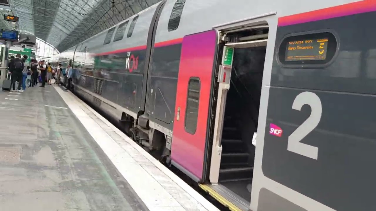 Arrivé et depart de Bordeaux st Jean à bord du tgv inoui 8583