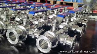 Sanitary stainless steel aisi304 316L 3 ways ball valve tri clamp three ways #ballvalve #valve