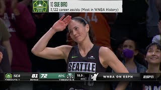 Sue Bird Hits Final Shot In New York To Clinch Win, Crowd Gives Standing Ovation Saluting Her Career