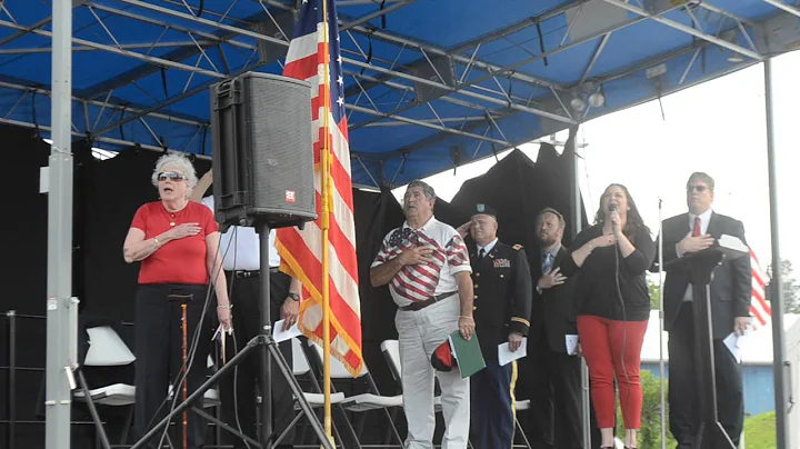 Melissa Matheny sings National Anthem at Bridgepor...