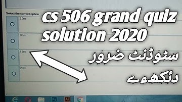 CS 506 GRAND QUIZ SPRING FALL ON 2020#VU STUDENTS