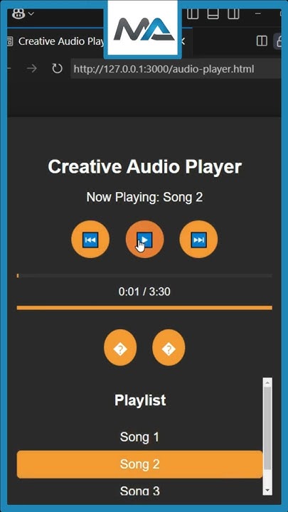 🎧 Create a Creative Audio Player with Playlist in 60 Seconds! ⏱️ (HTML ...