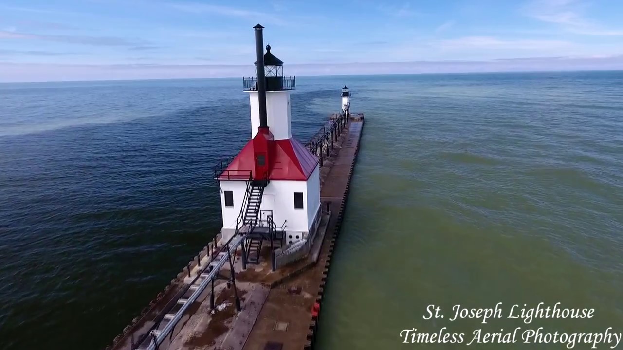 St. Joseph lighthouses amazing aerial video YouTube