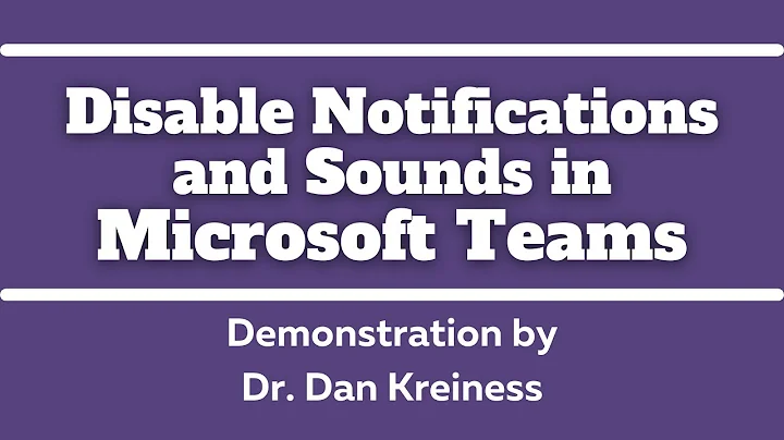 Disable Notifications and Sounds in Microsoft Teams