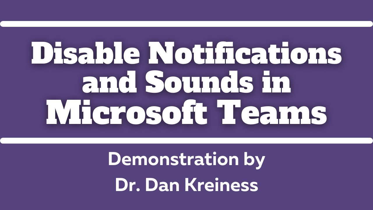 Disable Notifications And Sounds In Microsoft Teams YouTube Disable Notifications And Sounds In Microsoft Teams YouTube