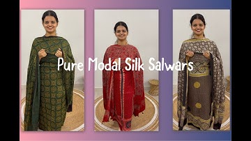 EPI 276|UNIQUE MODAL SILK SUITS|DESIGNER HANDBLOCK AJRAKH PRINT #modalsilk #ajrakh   @curatedvault