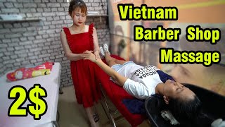 Vietnam Barber Shop ASMR Massage Face &amp; Wash Hair with Pretty Girl