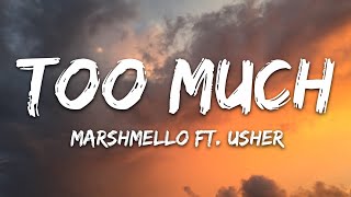 Miniatura de vídeo de "Marshmello x Imanbek - Too Much (Lyrics) ft. Usher"