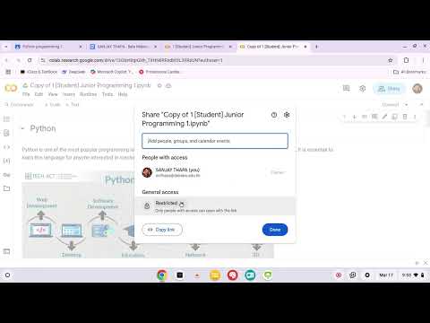 How to submit Google colab link to Google Classroom?