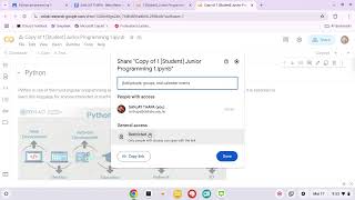 How to submit Google colab link to Google Classroom
