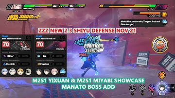 ZZZ New 2.3 Shiyu Defense Nov 21 : M2S1 Yixuan & M2S1 Miyabi Showcase | Manato Boss Add