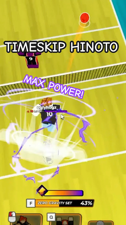 MAX POWER SPIKE with TIMESKIP HINOTO Roblox Volleyball Legends! #spike #animegame #volleyballlegends