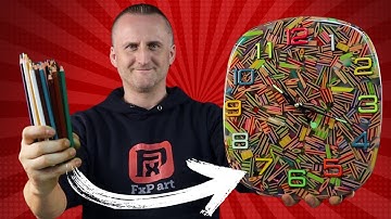 DIY Glow-in-the-Dark Epoxy Resin Clock Made with Colored Pencils