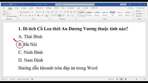 HƯỚNG DẪN KHOANH TRÒN ĐÁP ÁN TRONG WORD