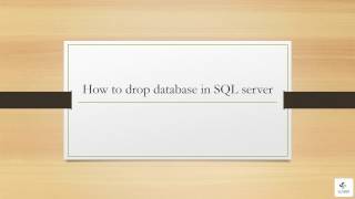 How to drop database in SQL server - part 6