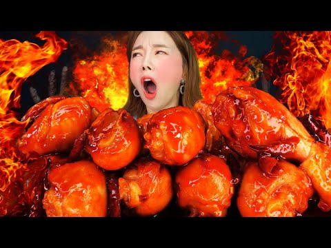 불닭 닭다리🔥 <strong>Most</strong> <strong>Spicy</strong> FIRE Sauce Chicken DrumStick Eatingshow realsound Ssoyoung