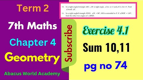 7th standard maths term 2 chapter 4 Geometry  Exercise 4.1 sum 10,11  pg no 74