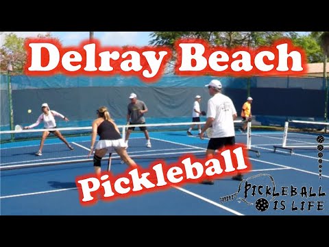 Sindy Levine & Barry Klien vs Nick & Shelley Puschak at Delray Beach Tennis Center Pickleball