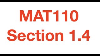 MAT110 Section 1.4 - The Method of Least Squares