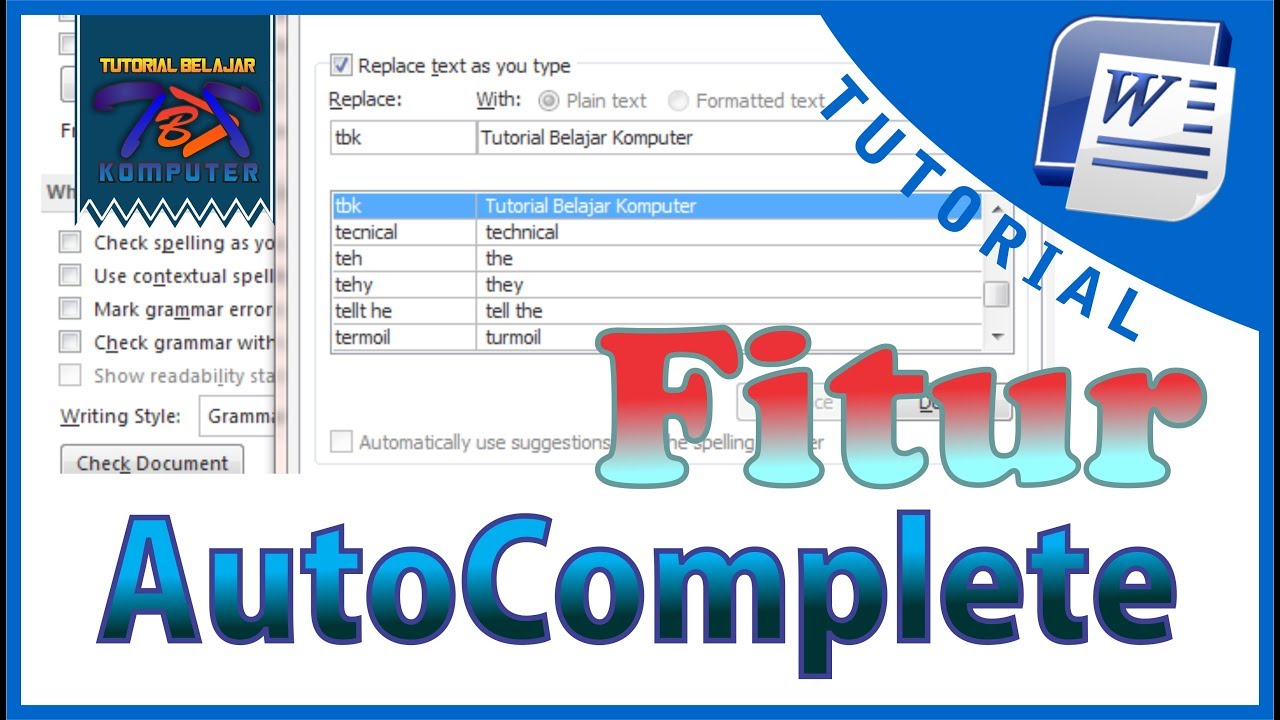 (Ms Word 2007) - Tips mempercepat penulisan teks panjang berulang ...