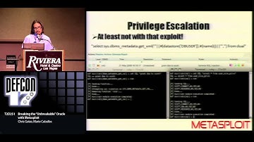 DEF CON 17 - Chris Gates and Mario Ceballos - Breaking the Unbreakable Oracle with Metasploit