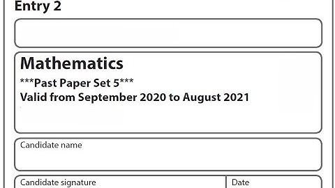 Functional Skills Maths E2 Past Paper 5 Pearson Edexcel