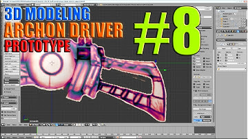 Low Poly Weapon 3D Modeling TimeLapse | Archon Driver Protoype | Part 8