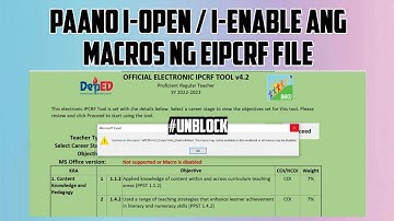Paano I-Open o I-Enable ang Macros ng eIPCRF File | SY 2022-2023