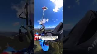 Paraglider mid air collision with a Cessna 172 in Austria 🤯 #parachute #cessna172 #midaircollision