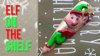 Elf on the Shelf Nail Art - 3D Sculpted Acrylic - Christmas Nail Design - Step by Step Tutorial