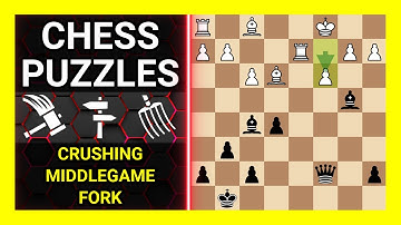 Chess Puzzles to Practice. Themes: Crushing, Middlegame, Fork. Learn Chess