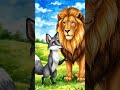 The story lion and fox to the best friend#animation #cartoon #youtubeshorts