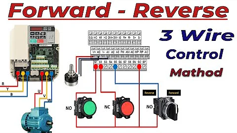 Forward Reverse Motor with VFD 3 Wire Control |  vfd control wiring | vfd motor control circuit