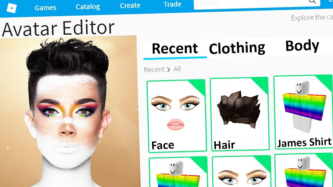 Making James Charles A Roblox Account Youtube - james charles roblox face