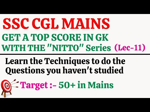 GK FOR SSC CGL TIER 2(MAINS) | NITTO SERIES (Option Elimination) | Lec 11